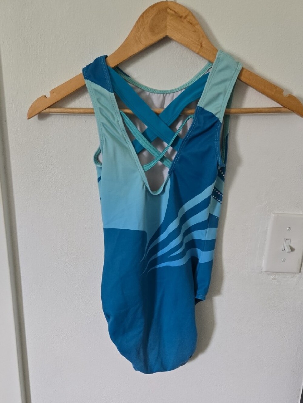 Teal and Aqua Sparkle Gymnastics Leotard - Picture 2 of 3